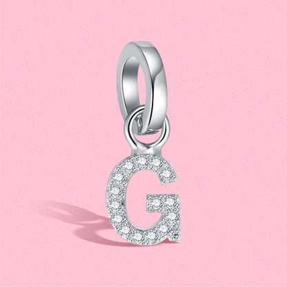 Yumato S925 Sterling Silver 26 Letter DIY Pendant Love Bracelet (Free Choice Style) Fashion Pendant Gifts for yourself, girl, lover,friend P01