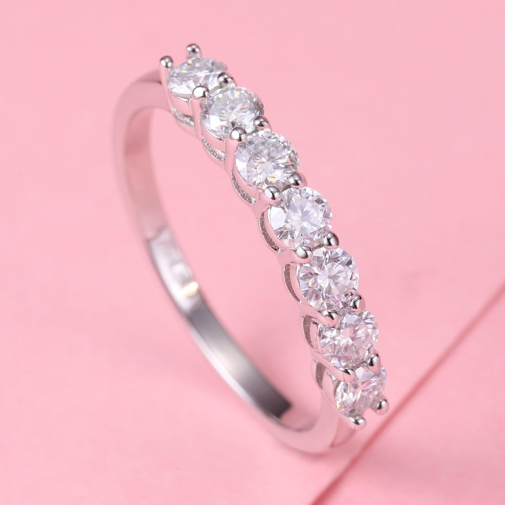 Moissanite S925 Sterling Silver Unique Rings, Trendy Valentine Wedding Birthday Anniversary Jewelry Gift Size 6 7 8 9 M37-M48