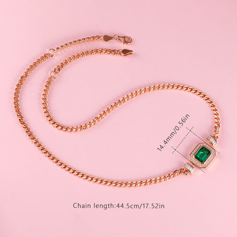 Stylish chain, S925 Silver and Lab-grown gemstones, Simple Fashion Exquisite Drawning.