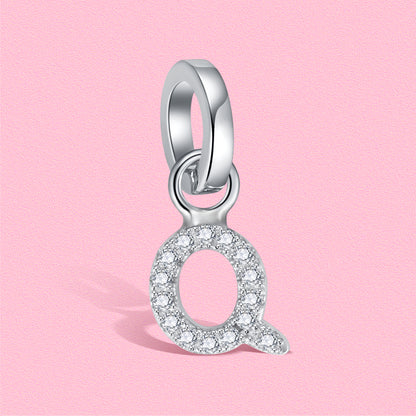 Yumato S925 Sterling Silver 26 Letter DIY Pendant Love Bracelet (Free Choice Style) Fashion Pendant Gifts for yourself, girl, lover,friend P01