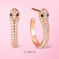 Yumato Artificial Zircon Snake shape special design Gold and Rose gold color Earrings in 925 Sterling Silver suitable for every occasion as Gift for girls friends female E-3091