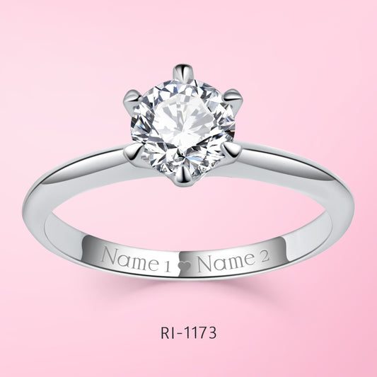 Yumato Jewelry Elegant Moissanite and Birthstone Ring (Size6-9), Engraved your Name , Words having special meaning, Popular design, Customized Jewelry Gifts for yourself your lover RI-1773