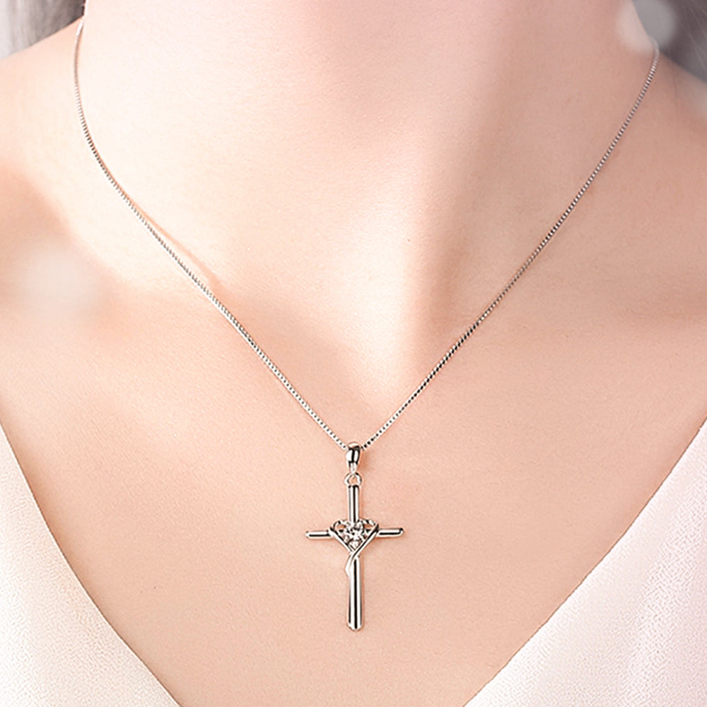 Yumato S925 Sterling Silver Crucifixion Pendant excellent birthday, anniversary, Christmas gift for dating, party, casual day wear  A87 N-1750