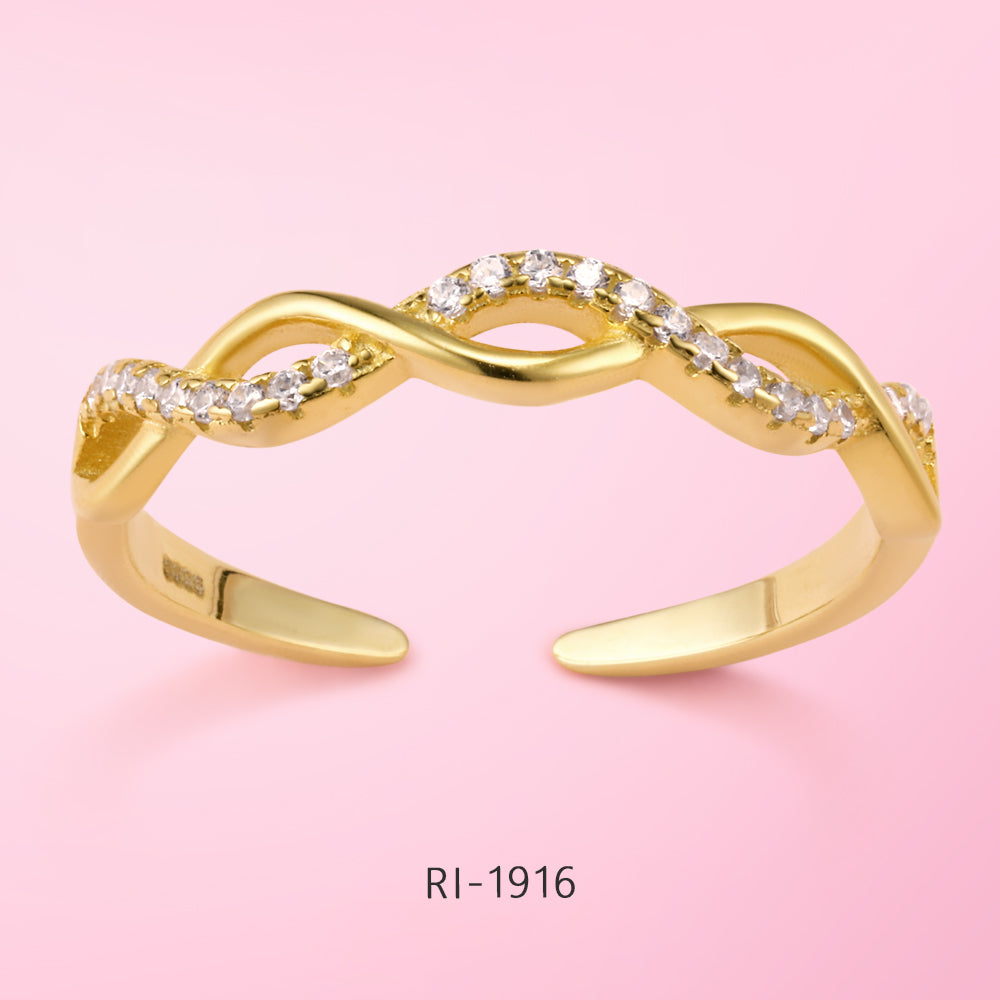 Yumato Gold color Adjustable Rings cross style in S925 Fashion accessories Simple and Unobtrusive as Gift for lover A18 RI-1916