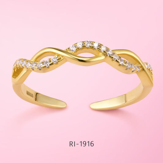 Yumato Gold color Adjustable Rings cross style in S925 Fashion accessories Simple and Unobtrusive as Gift for lover A18 RI-1916