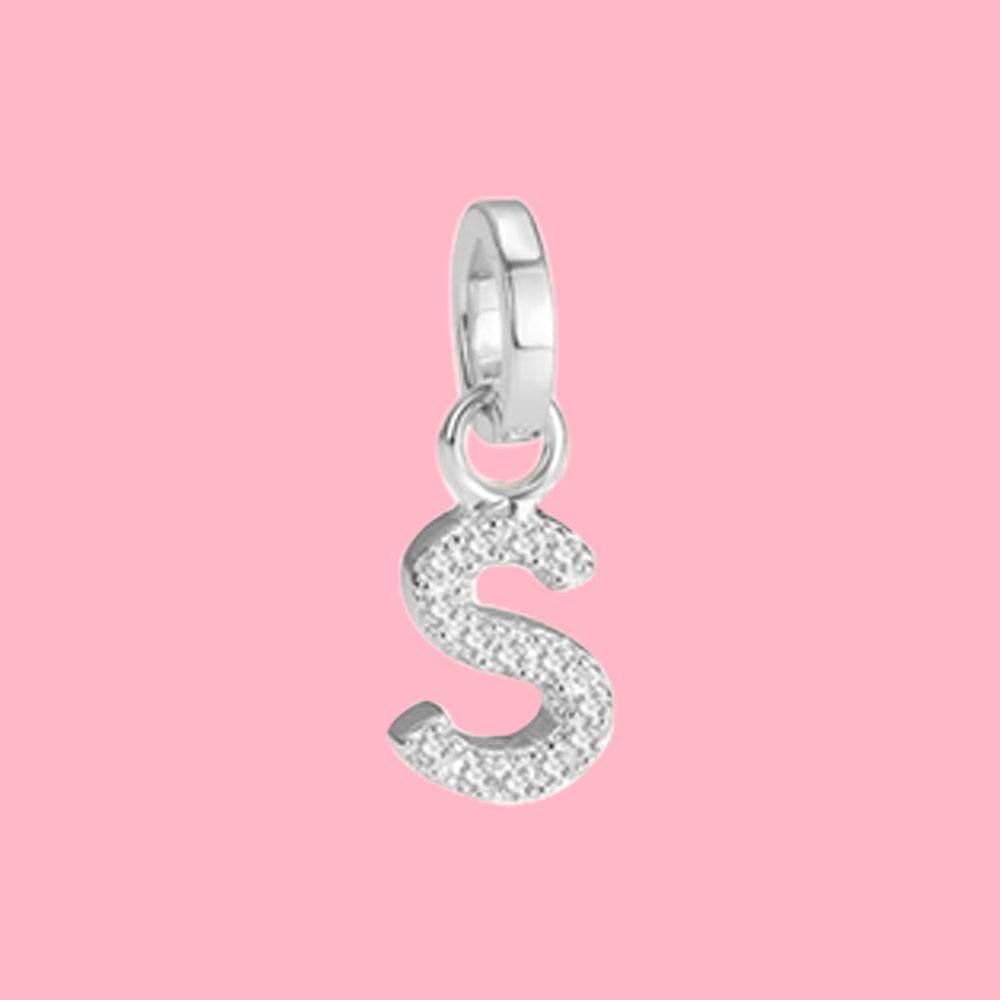 Yumato S925 Sterling Silver 26 Letter DIY Pendant Love Bracelet (Free Choice Style) Fashion Pendant Gifts for yourself, girl, lover,friend P01