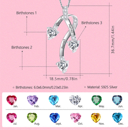 Yumato S925 Sterling Silver Letter Pendant Engraved Name Birthstone, Elegent Moissanite Customized Gifts for Mom, Friends, Female 1338