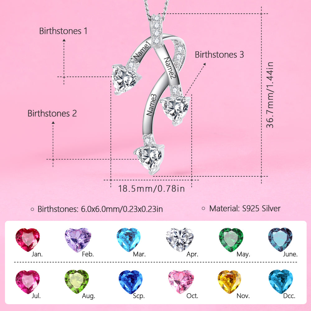 Yumato S925 Sterling Silver Letter Pendant Engraved Name Birthstone, Elegent Moissanite Customized Gifts for Mom, Friends, Female 1338