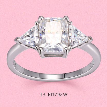 Yumato Moissanite diamond princess square diamond couple rings, wedding rings  R1792