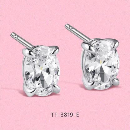 S925 Sterling Silver Oval Pigeon Egg Style Set Series 3819