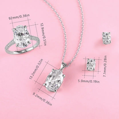 S925 Sterling Silver Oval Pigeon Egg Style Set Series 3819