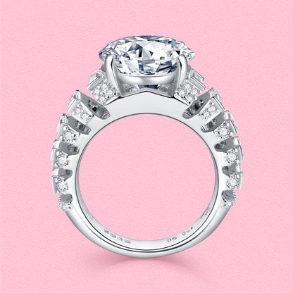 Yumato luxurious 5ct Moissanite square diamond ring R4325