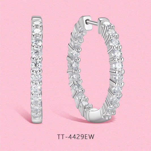 Yumato Moissanite Diamond S925 sterling silver high-end tactile ear clasp 4429E