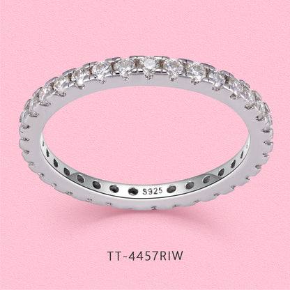 Yumato Maissanite Diamond S925 Sterling Silver Imple ring R4457
