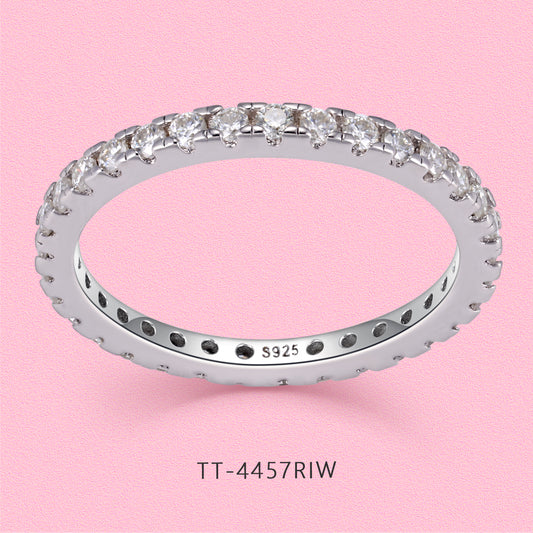 Yumato Maissanite Diamond S925 Sterling Silver Imple ring R4457