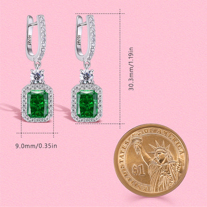 Yumato Laboratory-grown emerald luxury party earrings  E4527