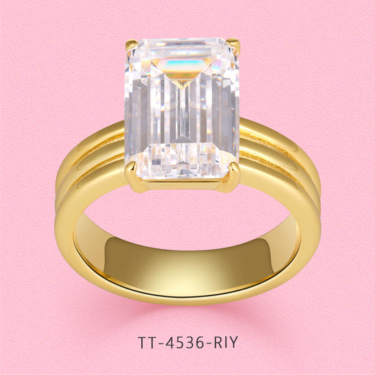Yumato 5-Carat ice sugar S925 sterling silver laboratory-grown gemstone single diamond ring