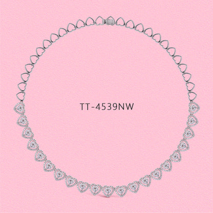 Yumato Moissanite and cultivated gemstone sweet heart-shaped stud earrings and necklaces