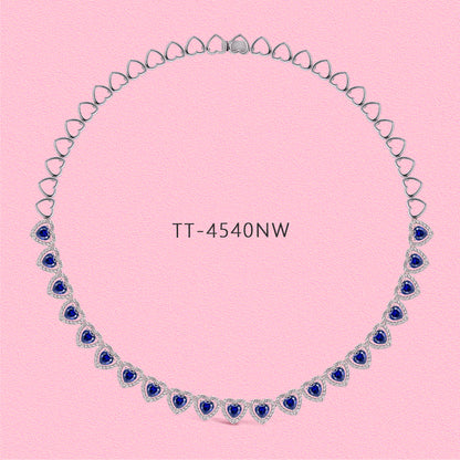 Yumato Moissanite and cultivated gemstone sweet heart-shaped stud earrings and necklaces