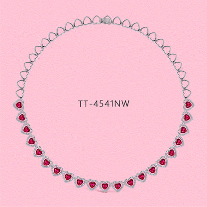 Yumato Moissanite and cultivated gemstone sweet heart-shaped stud earrings and necklaces
