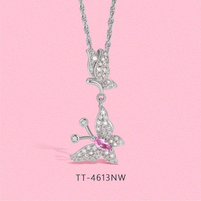 Yumato Moissanite diamond "Dream Seeker Butterfly Multi-layered Ring, Stud and Necklace Set.