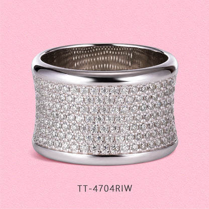 Yumato Luxurious full-diamond earrings, necklace and ring set