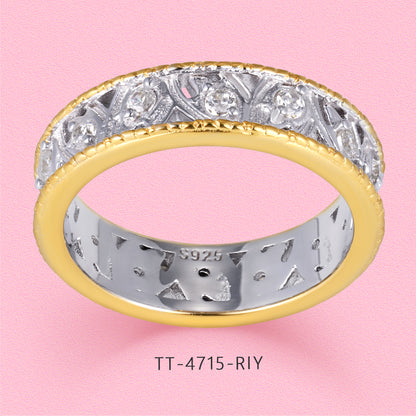 Yumato Luxurious retro patterned S925 sterling silver ring