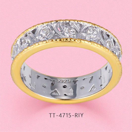 Yumato Luxurious retro patterned S925 sterling silver ring