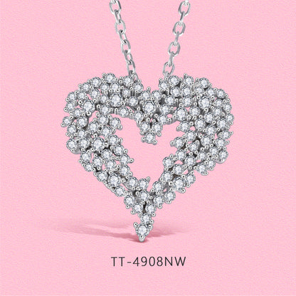 Yumato S925 sterling silver studded with starry heart jewelry set