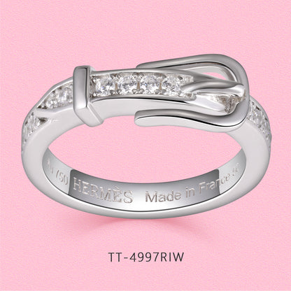 Yumato S925 sterling silver belt-shaped ring