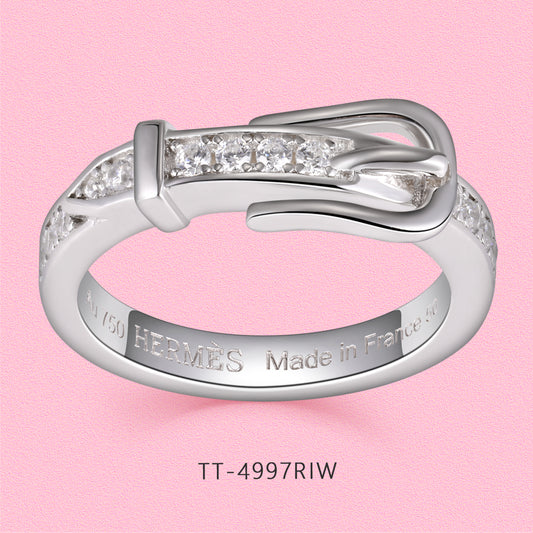 Yumato S925 sterling silver belt-shaped ring