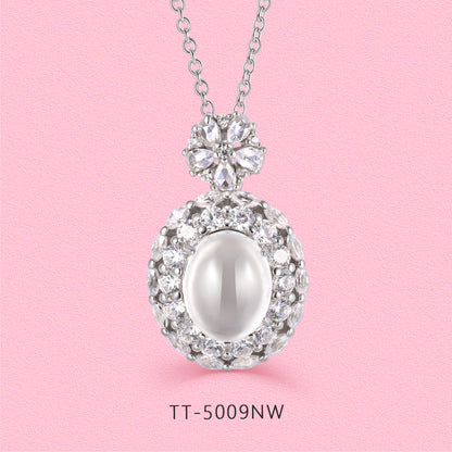 Yumato Clear natural ice type Full Diamond Ring Stud Necklace set