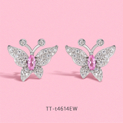 Yumato Moissanite diamond "Dream Seeker Butterfly Multi-layered Ring, Stud and Necklace Set.