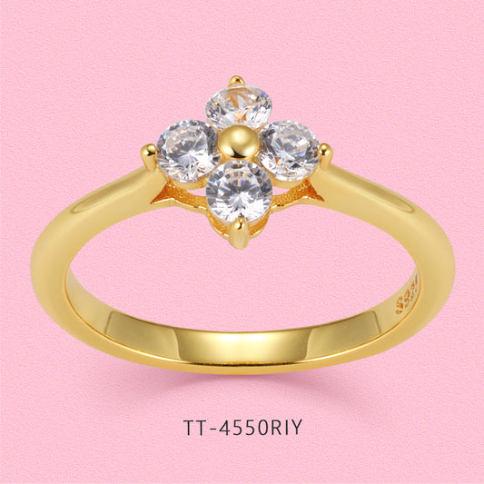 Yumato Shining Morning Star Clover S925 sterling silver ring