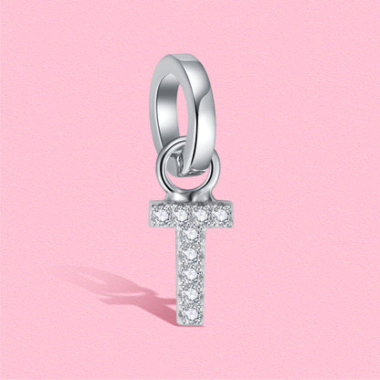 Yumato S925 Sterling Silver 26 Letter DIY Pendant Love Bracelet (Free Choice Style) Fashion Pendant Gifts for yourself, girl, lover,friend P01