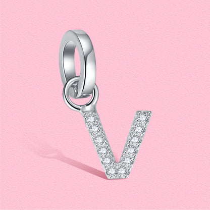 Yumato S925 Sterling Silver 26 Letter DIY Pendant Love Bracelet (Free Choice Style) Fashion Pendant Gifts for yourself, girl, lover,friend P01