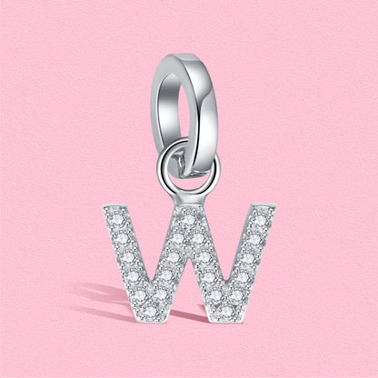 Yumato S925 Sterling Silver 26 Letter DIY Pendant Love Bracelet (Free Choice Style) Fashion Pendant Gifts for yourself, girl, lover,friend P01