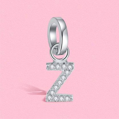 Yumato S925 Sterling Silver 26 Letter DIY Pendant Love Bracelet (Free Choice Style) Fashion Pendant Gifts for yourself, girl, lover,friend P01