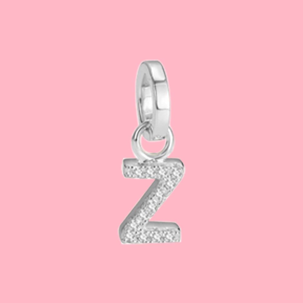 Yumato S925 Sterling Silver 26 Letter DIY Pendant Love Bracelet (Free Choice Style) Fashion Pendant Gifts for yourself, girl, lover,friend P01